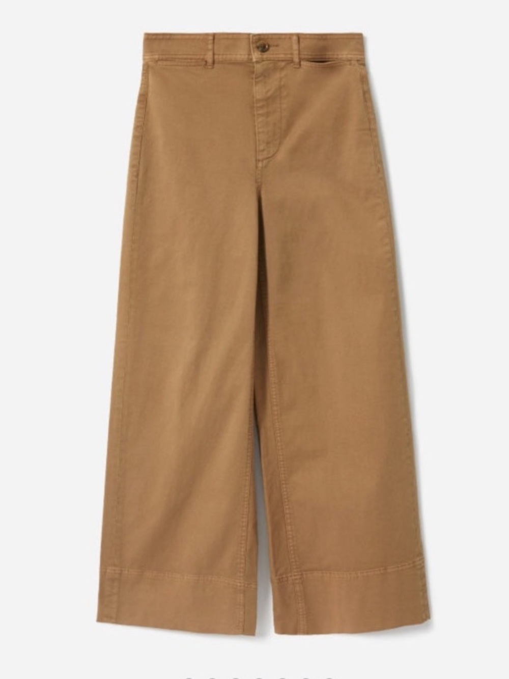 EVERLANE Lightweight Wide Leg Crop Chino Pants Tan Khaki Size 8